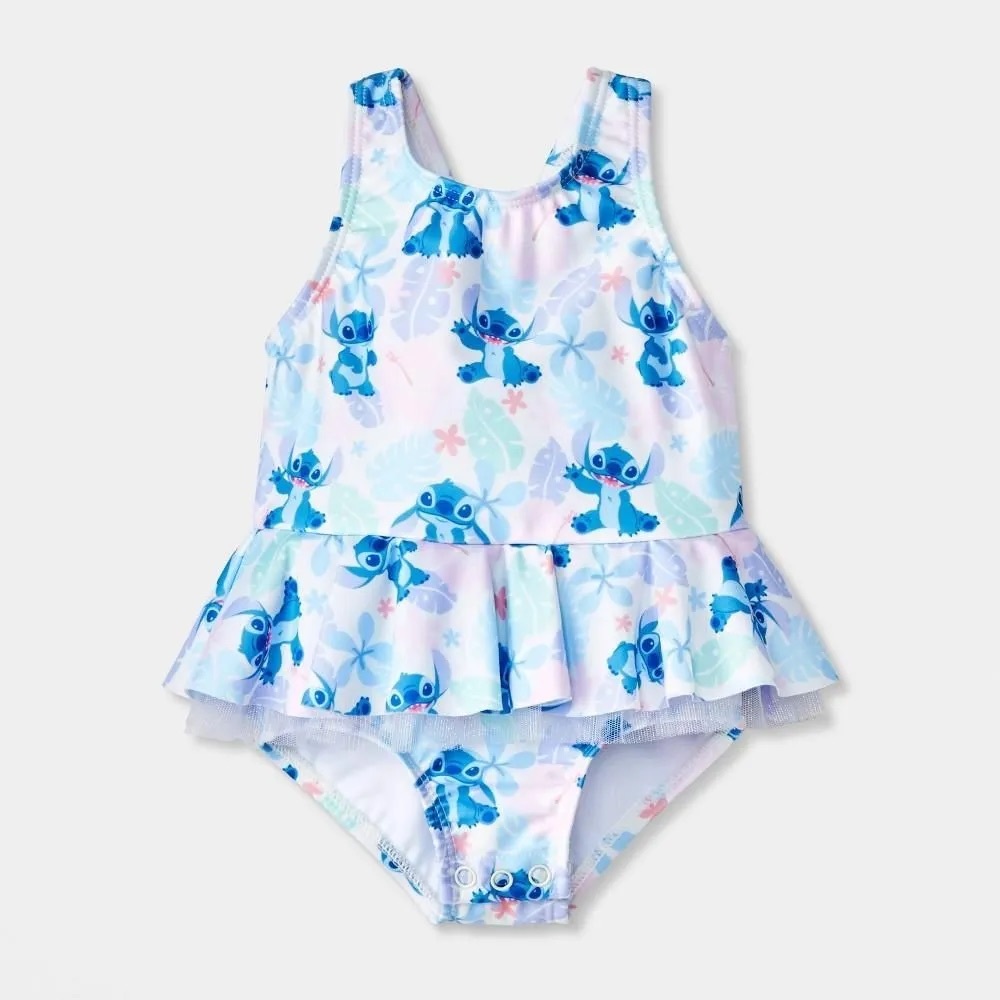 Disney Blue and Pink Kids Swim One Piece